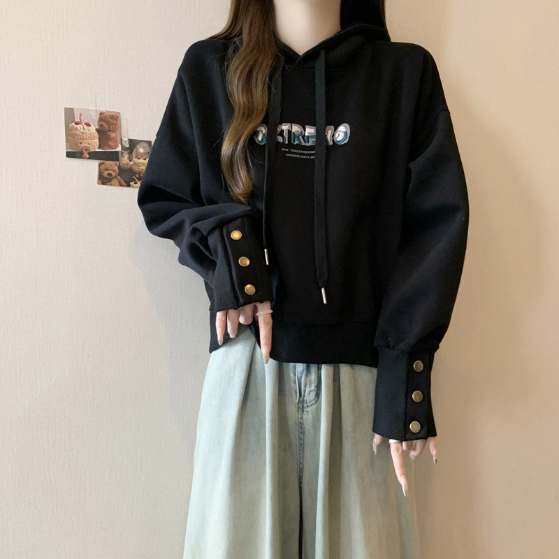 高级感连帽抽绳卫衣女春秋季宽松韩版百搭短款小个子薄款上衣外套,女装/女士精品,卫衣/绒衫,淘宝优惠券,粉丝福利购,淘宝优惠卷