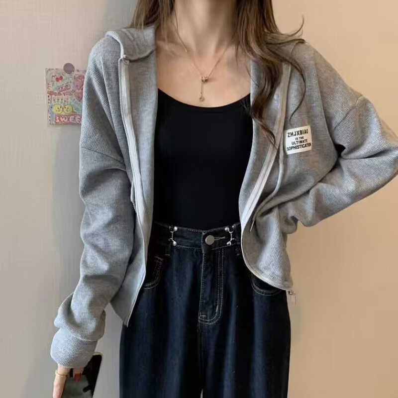 小个子短款连帽衫卫衣女春秋季