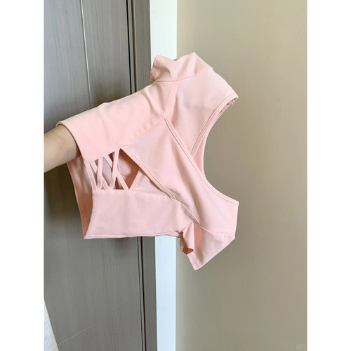 美式辣妹带胸垫短袖T恤女夏季