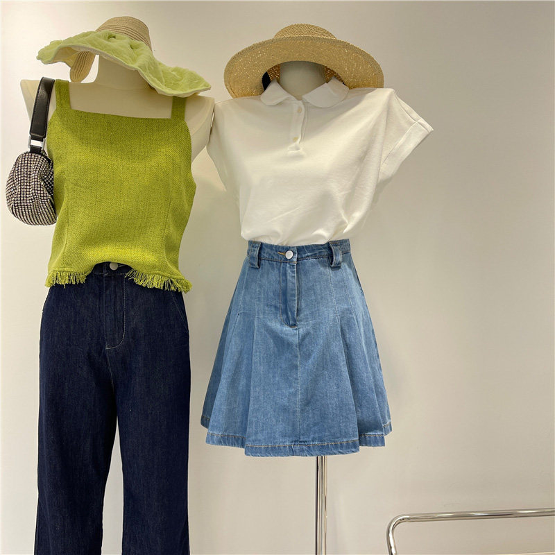 牛仔半身裙女夏季薄款高腰显瘦复古小个子百搭ins学院风a字短裙潮|ruв категории Женская одежда, юбка - от Buy2taobao.com для оказания профессиональной услуги покупки агента Taobao