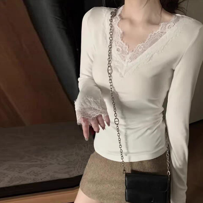 德绒磨毛保暖长袖T恤女秋冬韩版