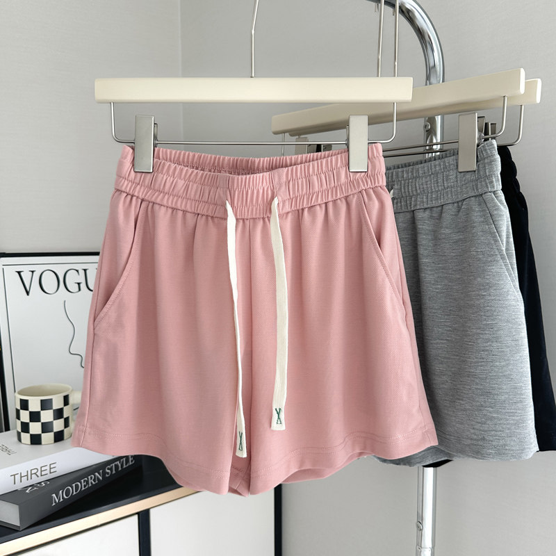 网红ins潮牌运动短裤女夏天居家外穿松紧腰宽松阔腿休闲跑步热裤