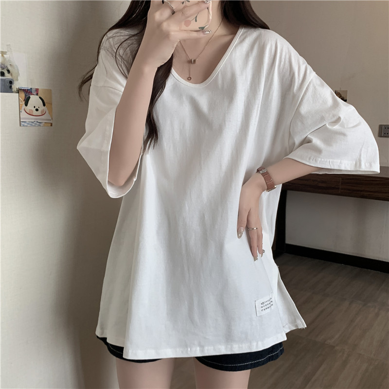 中长款半袖T恤女夏季宽松洋气