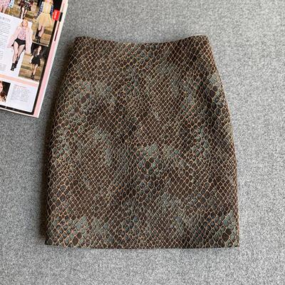 半身短裙女深色蛇纹裙2025春夏新