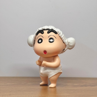 饰 蜡笔小新可爱手办洗澡搭子光屁股浴室卫生间小摆件光溜溜车载装