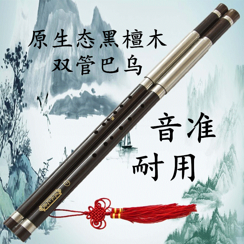 专业演奏型巴乌黑檀木F调降B调G调C调横吹学生初学者乐器双管巴乌