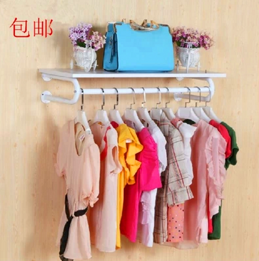 铁艺服装店男女装挂衣架上墙服装展示架童装衣架壁挂鞋包货架包邮