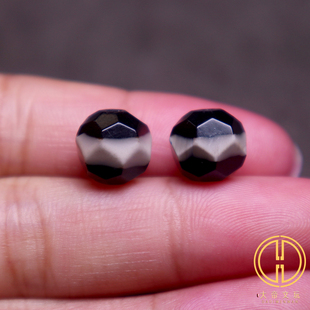 天然西藏天珠玛瑙无相切面顶腰珠隔珠菩提手串长串diy文玩配饰