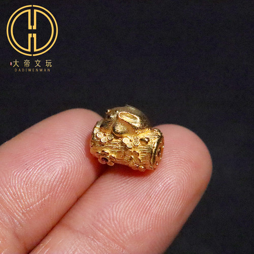 原创925纯银镀金趴趴兔隔珠背云散珠手链菩提手串编绳diy文玩配饰