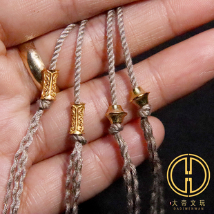 纯银925银镀金竹节小蛮腰弟子珠隔珠菩提手串手工编绳diy文玩配饰