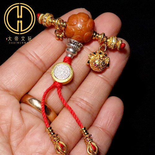 天然猴头古法金山鬼三通套装组合佛头金刚星月菩提手串文玩配饰