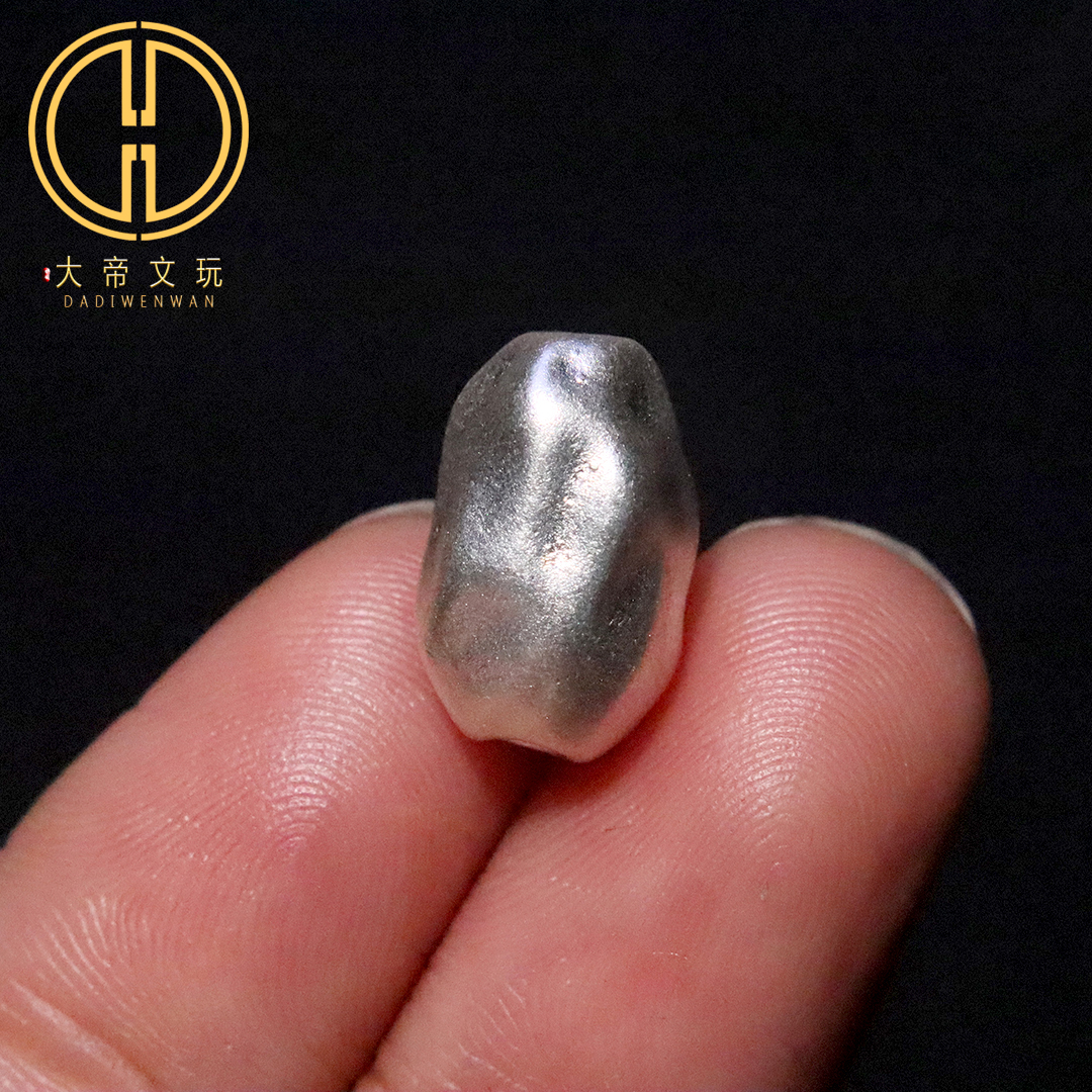 S999足银纯银不规则石头型光面散珠隔珠桶珠diy编绳手链串珠配件