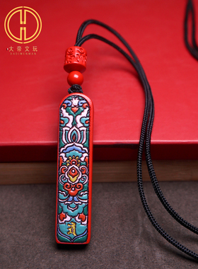 保真朱砂彩绘唐卡吊坠挂件