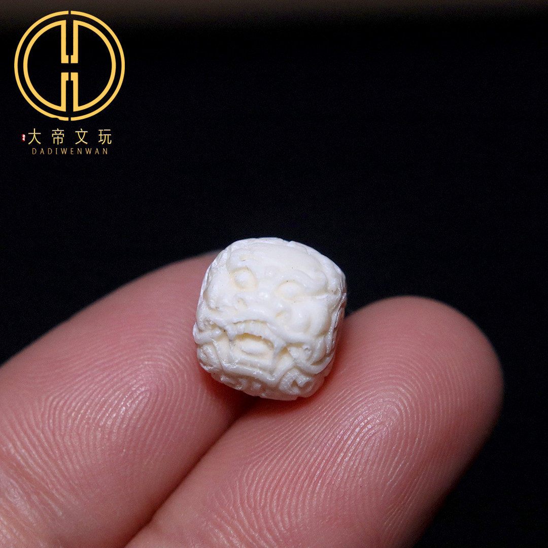 天然猛犸象牙雕刻龙扣顶腰珠隔珠散珠菩提手串编绳diy文玩配饰件