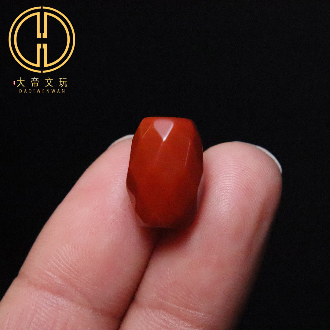 保真凉山满肉满色南红玛瑙切面无相桶珠隔珠散珠菩提手串DIY配饰