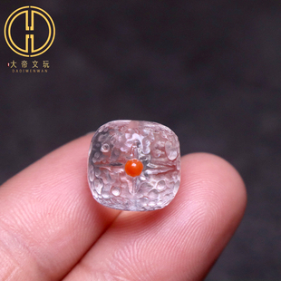 天然白水晶日月星辰桶珠隔珠手串项链挂件饰品菩提diy文玩配饰