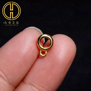 原创纯银925银镀金隔圈扣子挂扣侧挂环菩提手串编绳diy文玩配饰