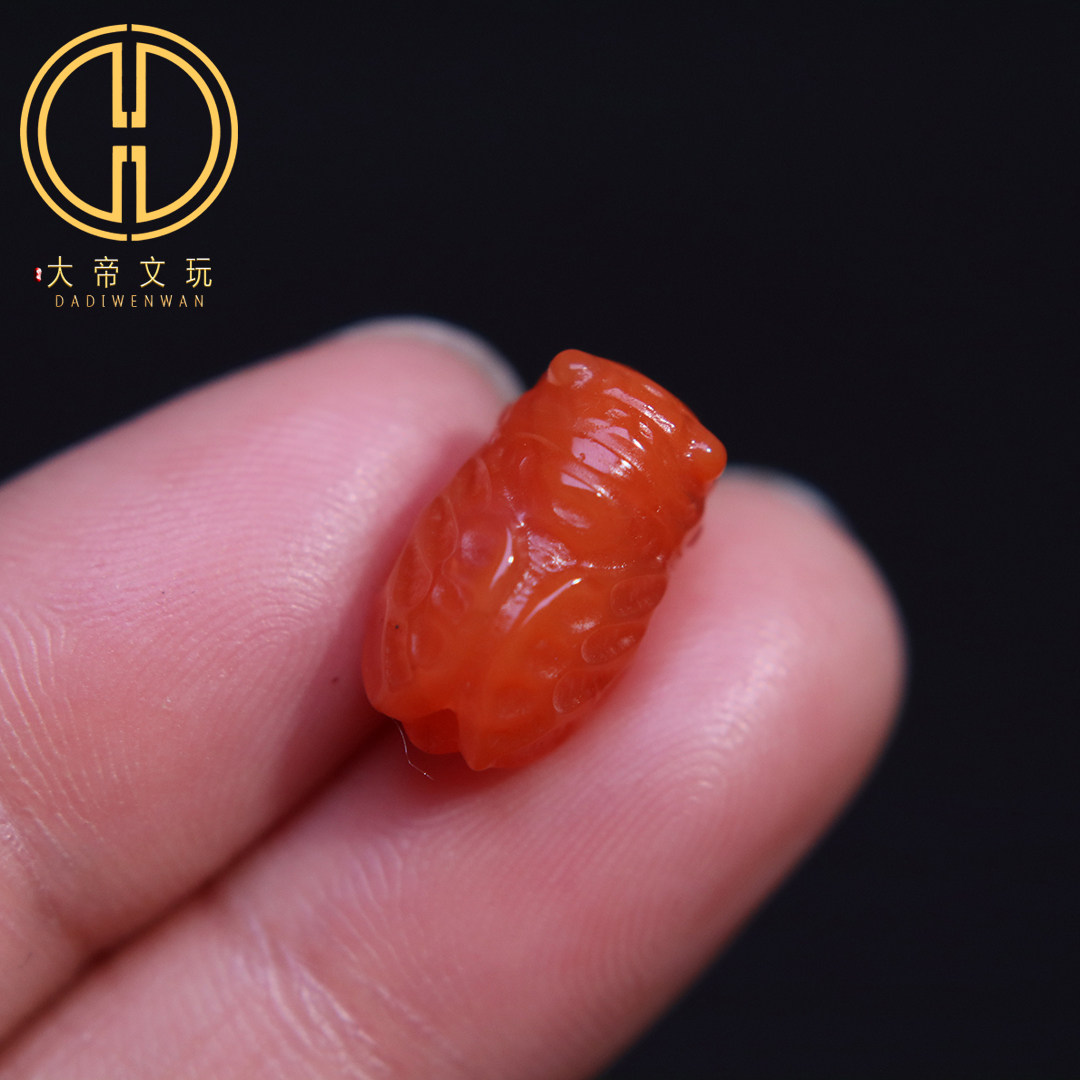 天然南红金蝉一鸣惊人背云
