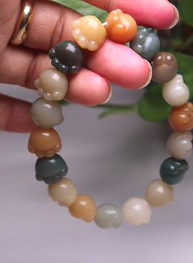 菩提根多彩招财猫爪手串手链饰品