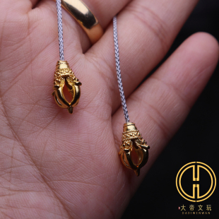 8K金工艺保色藏式复古弟子珠金刚杵散珠包金手珠手链菩提文玩配饰