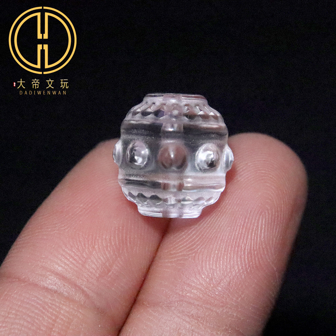 天然白水晶转经轮桶珠隔珠散珠菩提手串手链编绳饰品diy文玩配饰