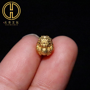 原创999足银纯银镀金招财貔貅隔珠手链菩提手串编绳diy文玩配饰