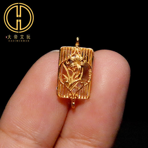 银镀金纯银925天然白水晶兰花双耳隔珠菩提手链手串编绳diy配饰