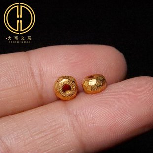 纯银925银镀金无相切面隔片垫片隔圈隔珠菩提手串编绳diy文玩配饰