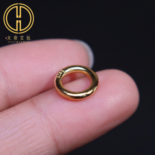 原创纯银925银镀金素隔圈跑环扣子卡环手串长串编绳diy文玩配饰