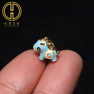 s925纯银镀金彩绘生肖马吊坠挂机提溜马年转运手链手串项链配件