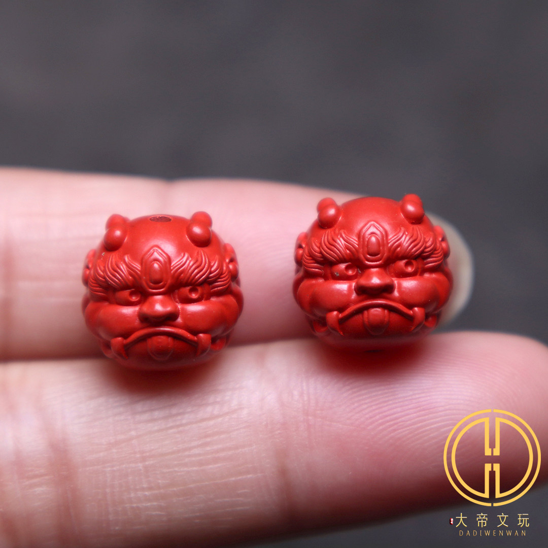 保真原矿朱砂红砂龙子囚牛腰珠隔珠金刚星月菩提手串长串diy配饰