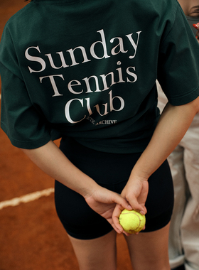 AceBase美式运动索罗娜凉感速干网球短袖t恤字母印花男女同款上衣