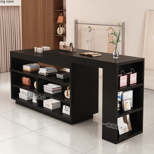 服装店中岛台流水台可伸缩储物柜装饰柜摆件展台陈列流水台中岛桌