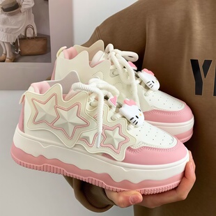 KT猫鞋子新款2025爆款时尚气质鞋子女鞋冬玉桂狗小白鞋厚底板鞋