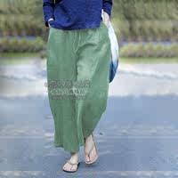 100% linen wide-leg pants for chubby girls, large size with a slimming drape, versatile and casual. 200-pound linen pants for adding weight thumbnail 6