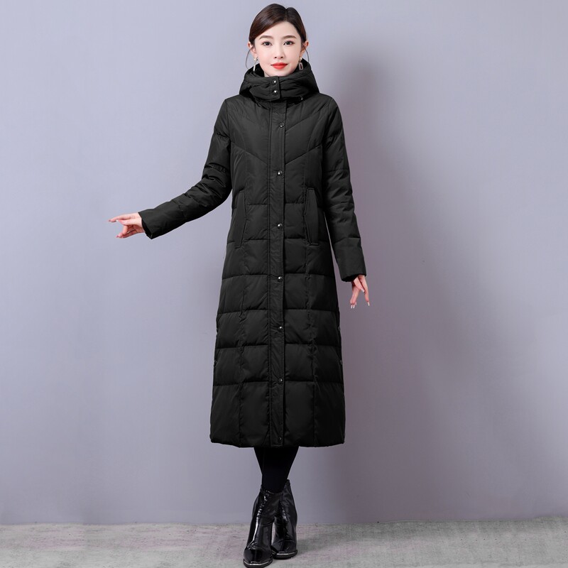 长款羽绒服女过膝超长2026冬装新款可脱卸帽修身显瘦防寒保暖外套
