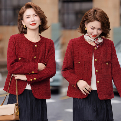 中年妈妈婚宴喜庆小香风外套