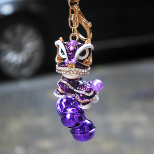 特色手工艺醒狮子钥匙扣挂腰汽车钥匙圈 可爱舞狮男女钥匙链挂件