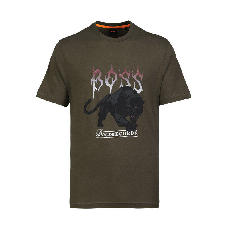 Hugo Boss男士2026新款高端品牌全棉美式潮流印花圆领纯棉短袖T恤