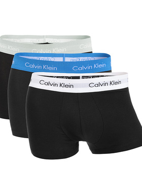 Calvin Klein/凯文克莱男士平角短裤休闲简约三条装舒适内裤
