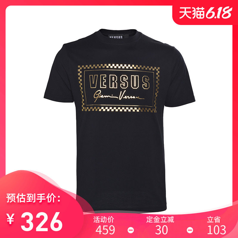 【预售】Versace/范思哲男装衣服新款男士LOGO印花圆领纯棉短袖