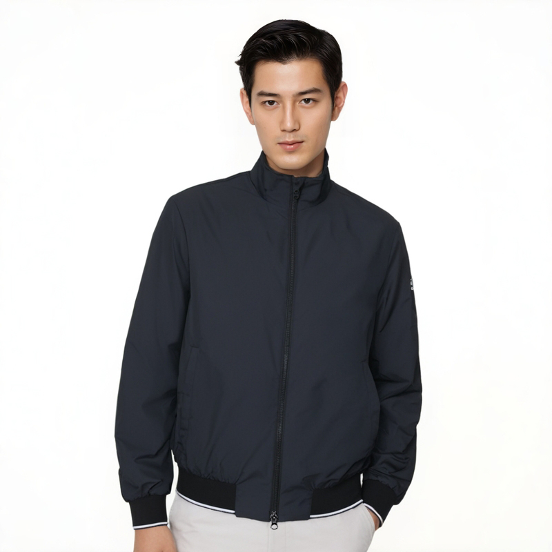 Armani阿玛尼男装2025新款春秋季纯色外套高端品牌休闲立领夹克男