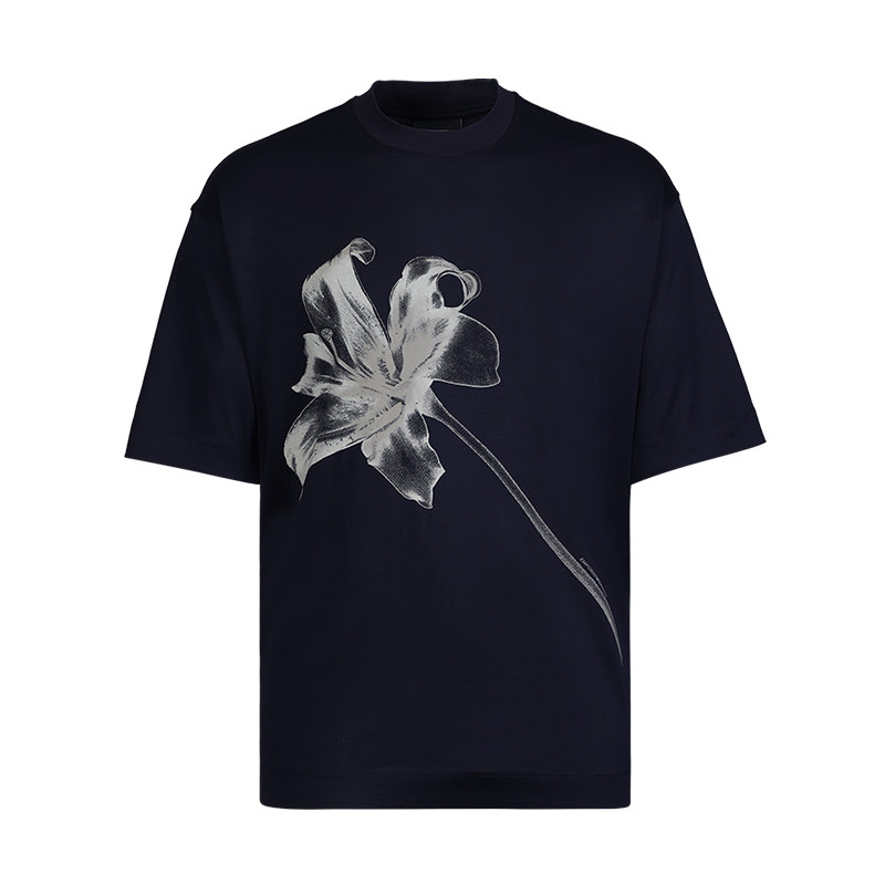 Armani阿玛尼2025夏季新款个性印花莱赛尔舒适透气高端短袖T恤男