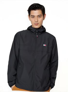 TOMMY汤米男士2026新款春季潮牌外套美式休闲冲锋衣薄款连帽夹克