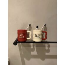 卡通字母洗漱杯女生宿舍牙杯高颜值可爱带手柄漱口杯简约情侣款