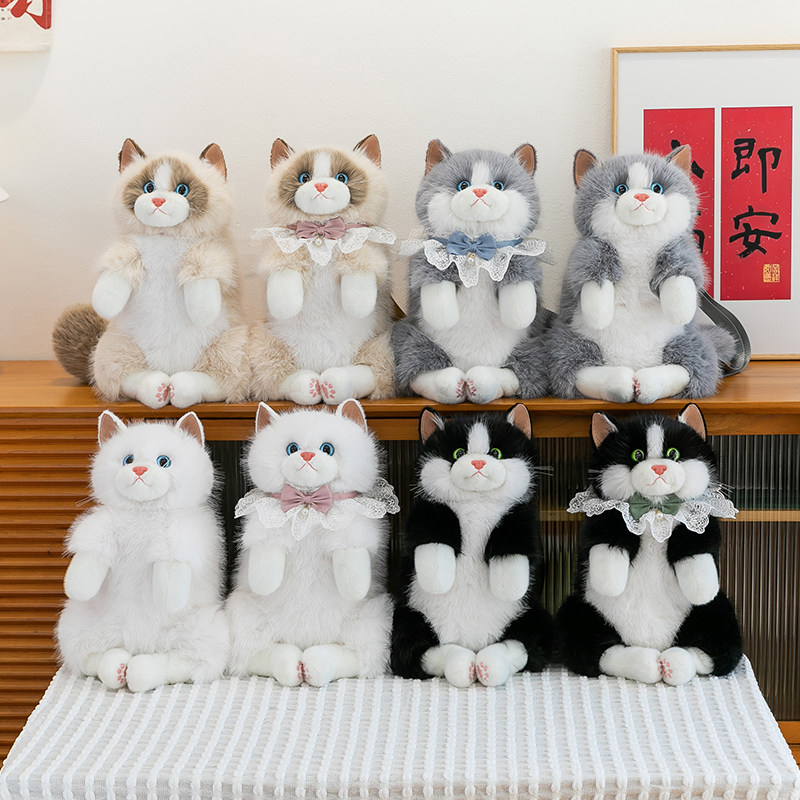 正版仿真猫背包网红同款布偶玩偶猫可爱毛绒公仔收纳包女生双肩包