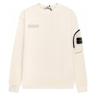 25潮牌石头岛秋冬新款 圆领卫衣拉链臂袋罗盘徽章宽松休闲百搭长袖