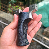 VIP弹弓树脂手柄倡弘vip定制柄手工雕刻锤纹表面弹弓vip黑金手柄