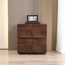 中古风涟漪柜简约组合柜客厅白蜡木胡桃木床头柜全实木斗柜电视柜