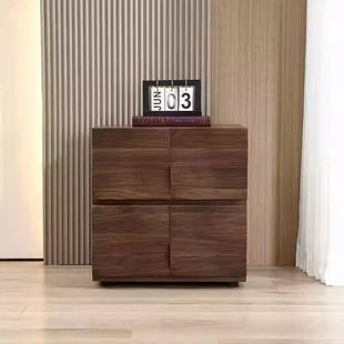 中古风涟漪柜简约组合柜客厅白蜡木胡桃木床头柜全实木斗柜电视柜